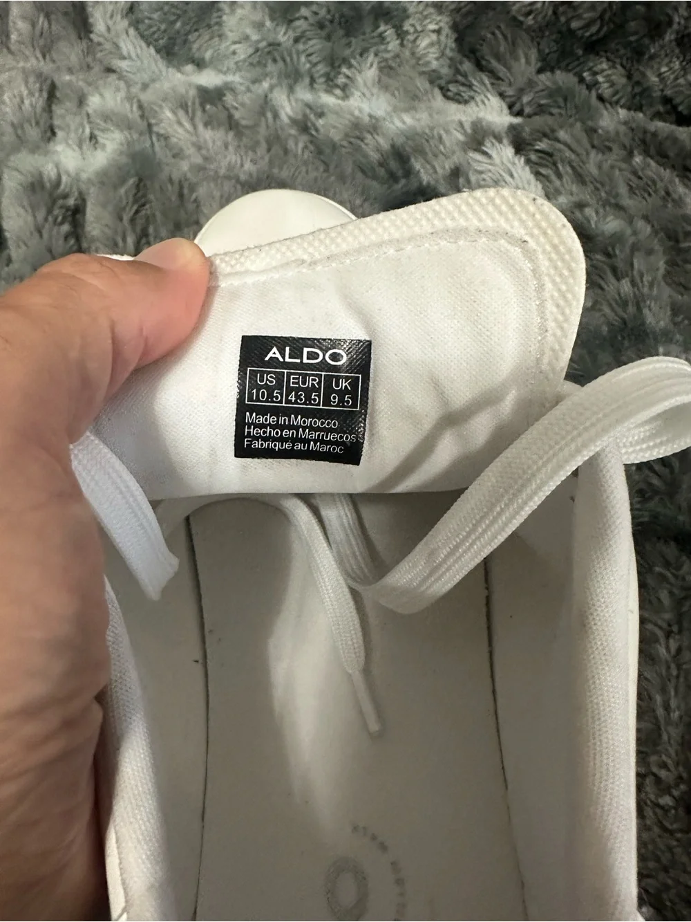 Aldo All-White Leather Lace-Up Sneakers